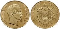 100 franków 1859 A, Paryż, złoto 32.25 g, piękne