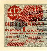 1 grosz 28.04.1924, seria AO, Miłczak 42eL