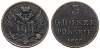trzy grosze polskie 1820 IB, Warszawa, rzadki ro
