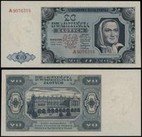 20 złotych 1.07.1948, seria A, numeracja 9076316