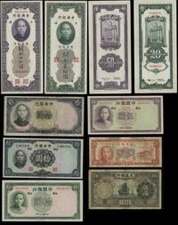 lot 8 banknotów, nominały: 5 yuanów 1935, 2 x 10