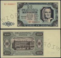 20 złotych 1.07.1948, seria HP, numeracja 000005