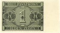 1 złoty 1.10.1936, wydrukowana tylko strona odwr