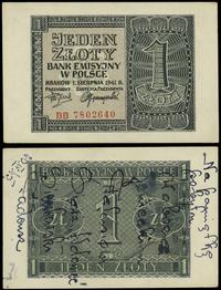 1 złoty 1.08.1941, seria BB, numeracja 7802640, 