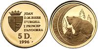 5 dinerów 1996, NIEDŻWIADKI, złoto 1.56 g
