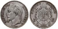 5 franków 1870 A, Paryż, popiersie autorstwa Bar