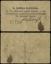 1 korona bez daty, emitent - Adolf Loewenfeld, n
