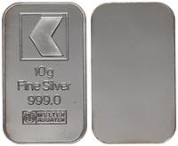 srebrna sztabka, srebro próby '999', 10.10 g