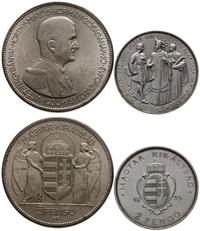 Węgry, zestaw: 5 pengo 1930 i 2 pengo 1935