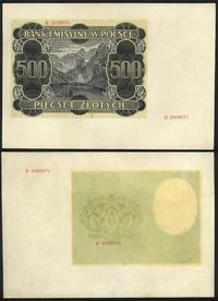 500 złotych 1.03.1940, druk niedokończony; na st