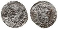 denar 1442-1443, Aw: Tarcza herbowa, po lewej B,