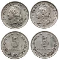 zestaw 2 monet, w skład zestawu wchodzi 5 centav