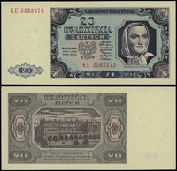 20 złotych 1.07.1948, seria KE numeracja 3582373