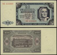20 złotych 1.07.1948, seria KE, numeracja 415388