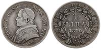 1 lira 1866 R, Rzym, Berman 3342