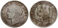 1/2 peso 1897 A, Paryż, srebro próby '350', KM 1