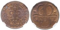1 grosz 1938, Warszawa, piękna moneta z naturaln