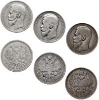 zestaw: 3 x rubel 1897, 1898, 1900, Bruksela i P