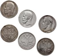 zestaw: 3 x rubel 1896, 1898, 1898, Petersburg i