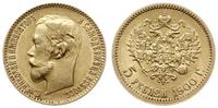 5 rubli 1900 (ФЗ), Petersburg, złoto 4.29 g, pię