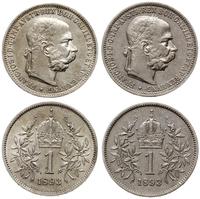 2 x 1 korona 1893, Wiedeń, razem 2 sztuki, Herin