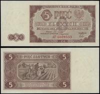 5 złotych 01.07.1948, seria AF, numeracja 400953
