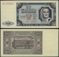 20 złotych 01.07.1948, seria KE, numeracja 42039