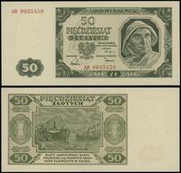50 złotych 01.07.1948, seria AR, numeracja 00354