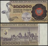 200.000 złotych 01.12.1989, seria R, numeracja 0