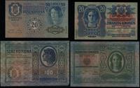 Austria, zestaw: 20 koron 2.01.1913 i 100 koron 2.01.1912