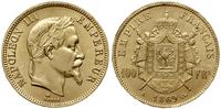 100 franków 1869 A, Paryż, złoto 32.02 g, piękni