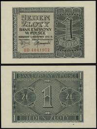 1 złoty 1.08.1941, seria BD, numeracja 4041972, 