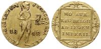 dukat 1818, Utrecht, złoto 3.48 g, rysy na awers