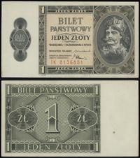 1 złoty 1.10.1938, seria IK, numeracja 8156851, 