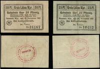 zestaw 2 banknotów, 25 fenigów 22.11.1917, numer