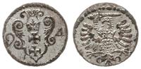 denar 1594, Gdańsk, bardzo ładnie zachowany, z w