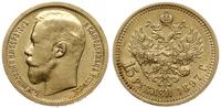 15 rubli 1897 AГ, Petersburg, złoto 12.87 g, wyb