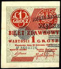 1 grosz  28.04.1924, część lewa, seria AP 860452