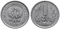 1 złoty 1967, Warszawa, aluminium, ryski na mone