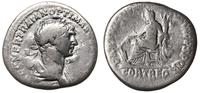 denar 114-117, Rzym, Aw: Popiersie władcy w praw