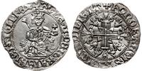 grosz (gigliato) 1312-1317, Neapol, Aw: Król sie