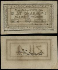 4 złote polskie 4.09.1794, seria 1-Y, małe ugięc