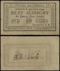 4 złote polskie 4.09.1794, seria 1-P, złamane w 