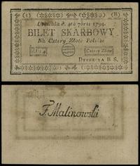 4 złote polskie 4.09.1794, seria 1-B, bez złamań