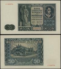 50 złotych 1.08.1941, seria E 5055754, ugięte w 