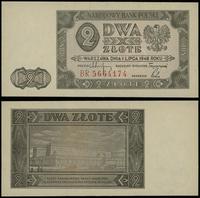 2 złote 1.07.1948, seria BR 5664174, znak wodny 