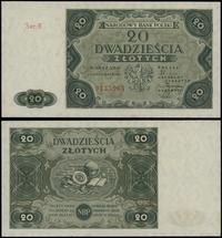 20 złotych 15.07.1947, seria B 9135964, plama w 