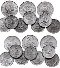 zestaw 10 monet , Warszawa, 2 grosze 1949, 2 x 5