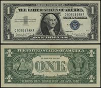 1 dolar 1957, seria Q 53518999 A, niebieska piec