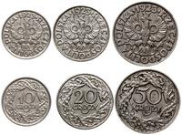 Polska, zestaw: 10, 20, 50 groszy, 1923